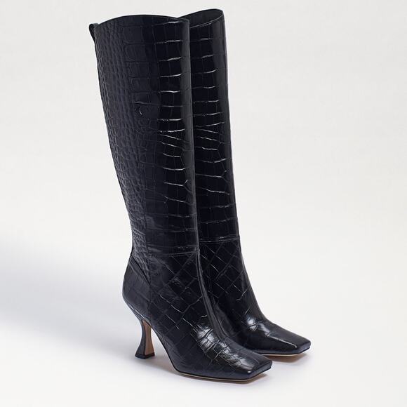 Sam Edelman ADI Block Croc Knee High Boots Sz. 10 - Picture 1 of 9